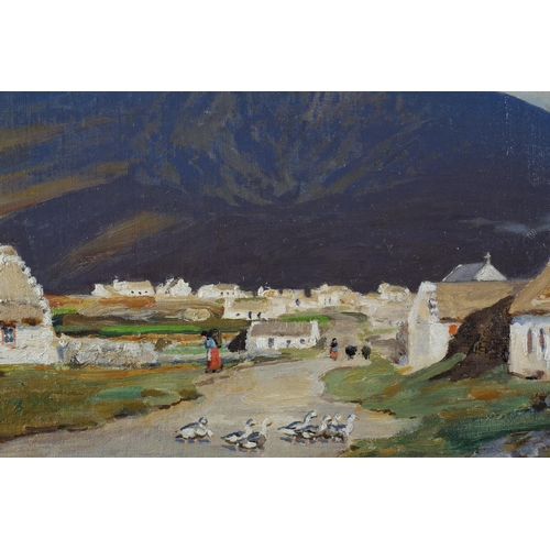 413 - EDWARD LOUIS LAWRENSON (1868-1934) Pollagh, Achill, oil on board, signed to lower left, title attrib... 