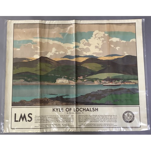 152 - NORMAN WILKINSON, KYLE OF LOCHALSH, original poster for LMS by London Lithographic Co, Quad Royal, 4... 