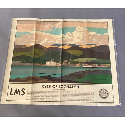 152 - NORMAN WILKINSON, KYLE OF LOCHALSH, original poster for LMS by London Lithographic Co, Quad Royal, 4... 