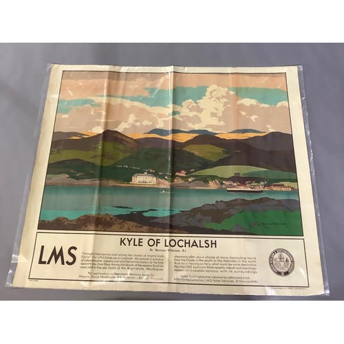 152 - NORMAN WILKINSON, KYLE OF LOCHALSH, original poster for LMS by London Lithographic Co, Quad Royal, 4... 