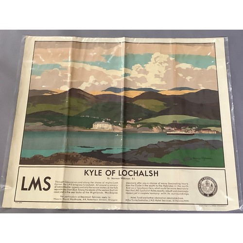 152 - NORMAN WILKINSON, KYLE OF LOCHALSH, original poster for LMS by London Lithographic Co, Quad Royal, 4... 