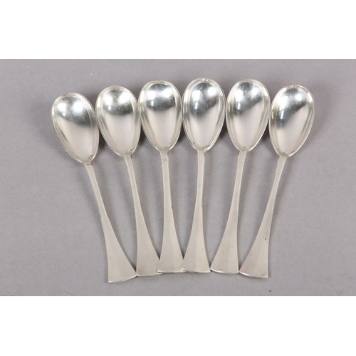 304 - A SET OF SIX LATE 19TH TO EARLY 20TH CENTURY AUSTRO-HUNGARIAN 800 SILVER DESSERT SPOONS, each spoon ... 