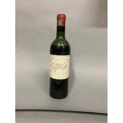 59 - CHATEAU MARGAUX 1ER GRAND CRU CLASSE 1961 1 Bottle 75cl  
Level: Mid Shoulder. One of the greatest v... 