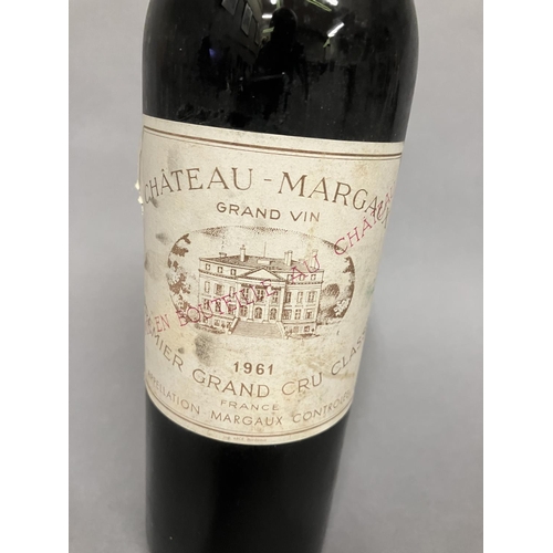 59 - CHATEAU MARGAUX 1ER GRAND CRU CLASSE 1961 1 Bottle 75cl  
Level: Mid Shoulder. One of the greatest v... 