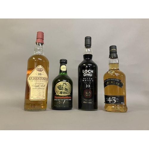 27 - MIXED LOT MALT WHISKIES. 4 Bottles                                     AUCHENTOSHAN Lowland Malt Whi... 