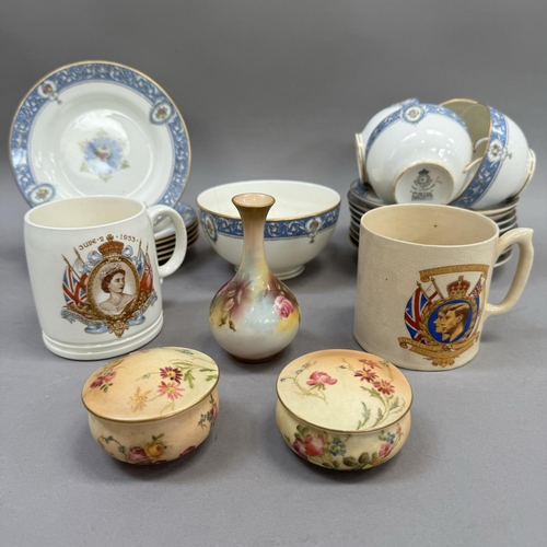 113 - A Royal Worcester Portia Tea set comprising cups, saucers, sugar bowl, side plates, two Royal Worces... 