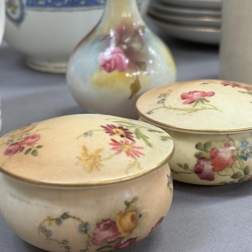 113 - A Royal Worcester Portia Tea set comprising cups, saucers, sugar bowl, side plates, two Royal Worces... 