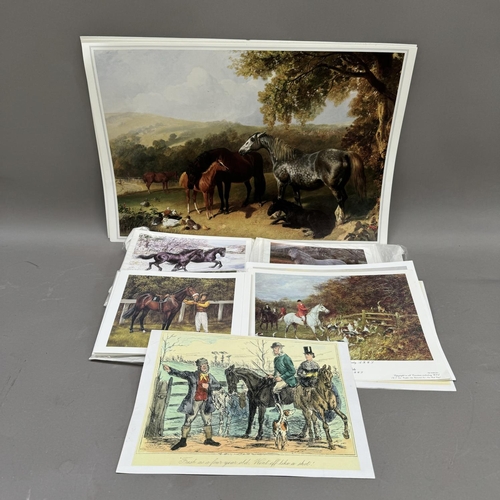 233 - A collection of equestrian greetings cards after paintings by Sue Wingate, several prints after J.F.... 