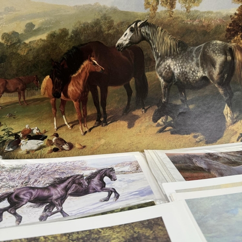 233 - A collection of equestrian greetings cards after paintings by Sue Wingate, several prints after J.F.... 