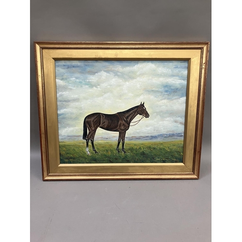 168 - John G Brearley, Blue Radiance study of a horse, oil on board in gilt frame 45cm x 54cm