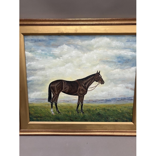 168 - John G Brearley, Blue Radiance study of a horse, oil on board in gilt frame 45cm x 54cm