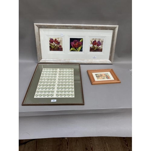 186 - Three prints by Nel Whatmore of flowers, signed in one mount, 