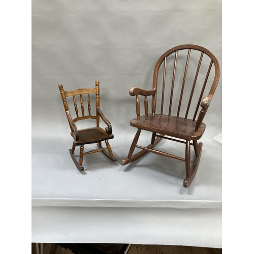 78 - A carver rocking chair and a miniature example