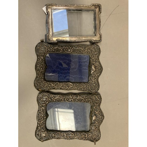 242 - Two pairs of silver photograph frames, one pair previously hinged, 20.5cm x 14.5cm and 16.5cm x 11.5... 