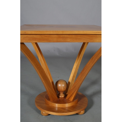 95 - R Griffith Woodwear Ltd, Wychwood Design, a pair of walnut lamp tables, of square outline, quarter v... 