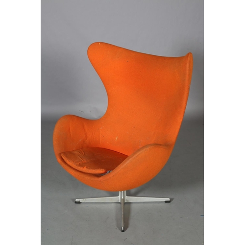 77 - Arne Jacobsen for Fritz Hansen, originally designed 1958, An Egg swivel lounge chair, model 3316, up... 