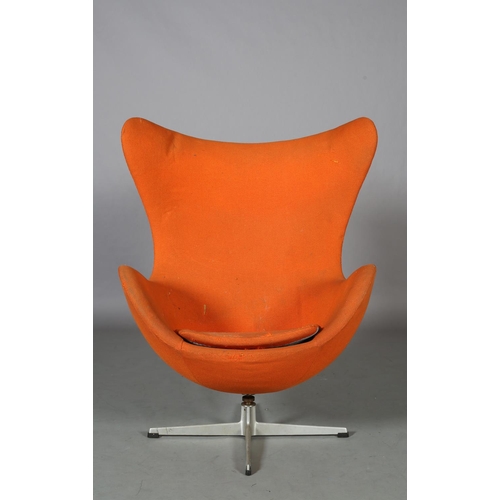 77 - Arne Jacobsen for Fritz Hansen, originally designed 1958, An Egg swivel lounge chair, model 3316, up... 