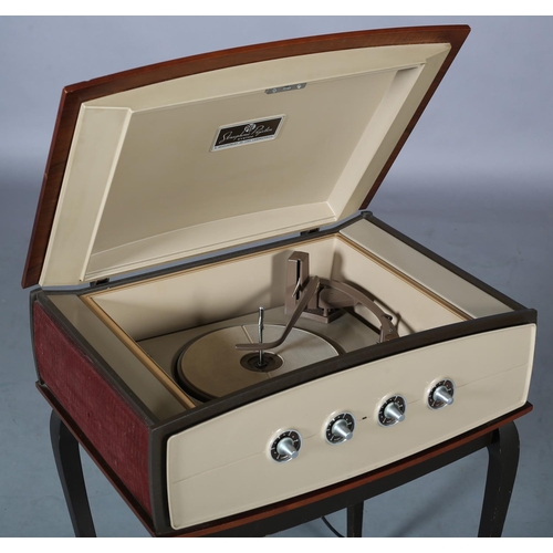 63 - A Cambridge PYE 'Stereophonic Projection System' record player in walnut veneered case with berge fa... 