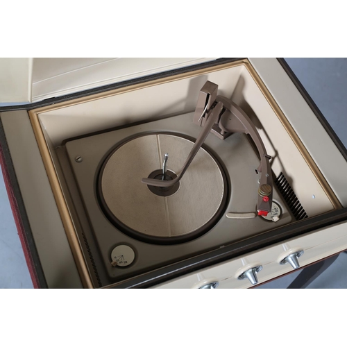 63 - A Cambridge PYE 'Stereophonic Projection System' record player in walnut veneered case with berge fa... 