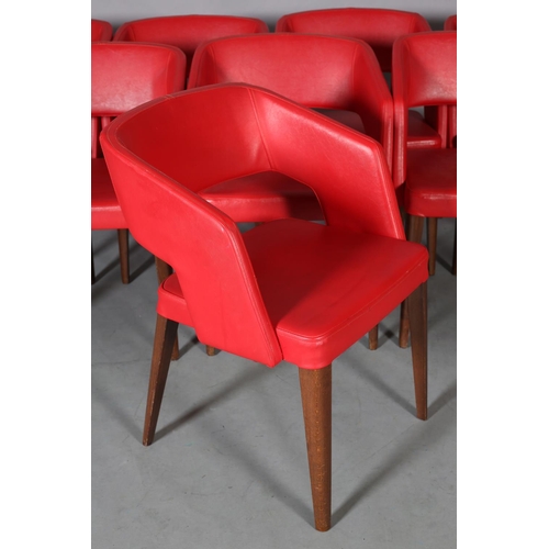 25 - Wolfgang C R Meltzer for Potocco, Italy, a set of eight red leather dining chairs with open backs, o... 