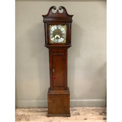 294 - A George III brass dial thirty hour long case clock by William Marston, Bishop Castle, Shropshire in... 