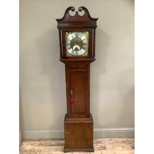 294 - A George III brass dial thirty hour long case clock by William Marston, Bishop Castle, Shropshire in... 