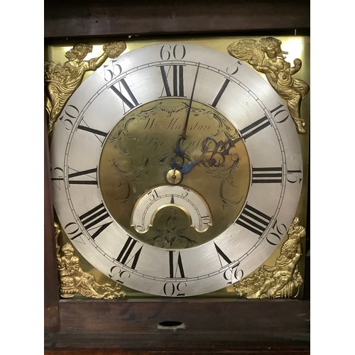 294 - A George III brass dial thirty hour long case clock by William Marston, Bishop Castle, Shropshire in... 