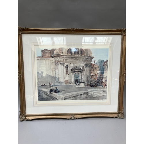 261 - After Sir William Russell Flint, Campo San Trovaso, print with blind stamp, signed lower right, in g... 