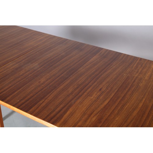 115 - Morris of Glasgow, a walnut drop leaf dining table, c1970s, on square tapered legs, 184cm x 84cm