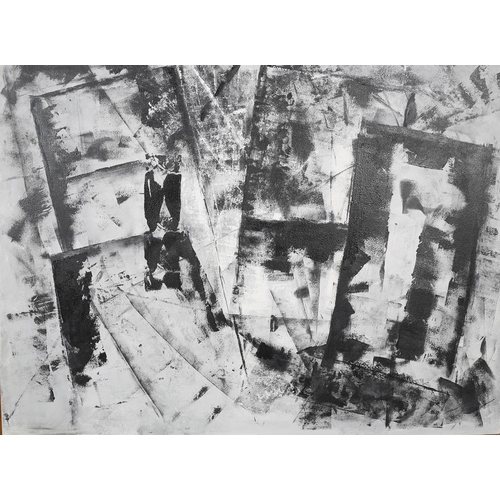 146 - Ben Frais 21st century, Black and White City, oil on board, signed and dated (20)21, 119cm x 157cm