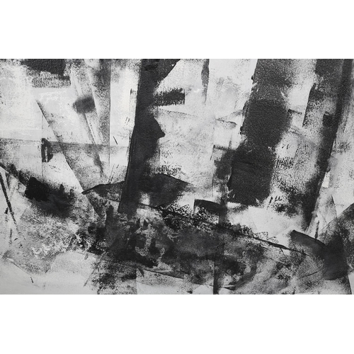 146 - Ben Frais 21st century, Black and White City, oil on board, signed and dated (20)21, 119cm x 157cm