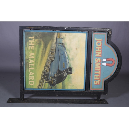 126 - 'The Mallard' - John Smith's Public House sign, print, on metal and panel, in metal frame with hangi... 