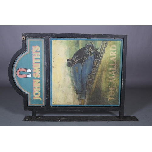 126 - 'The Mallard' - John Smith's Public House sign, print, on metal and panel, in metal frame with hangi... 