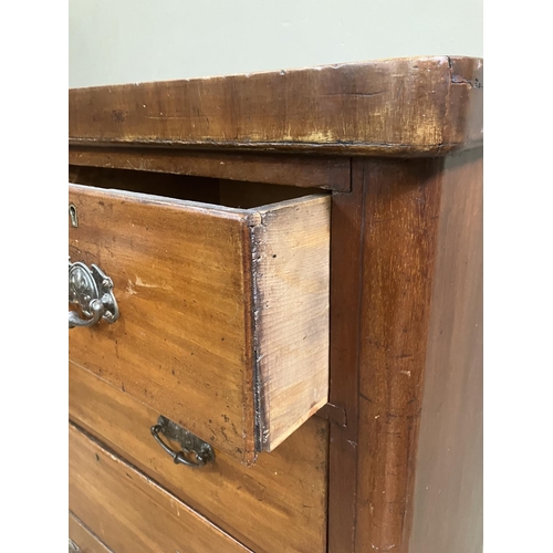 320 - A late Victorian mahogany chest of two short and three long drawers on bun feet