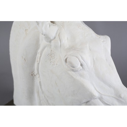 99 - Horse of Selene from the east pediment of the Parthenon, after the antique, gypsum plaster hand carv... 