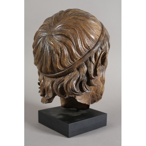 98 - Sophocles, after the Greek antique, resin with bronze-effect finish, on plinth base for the British ... 