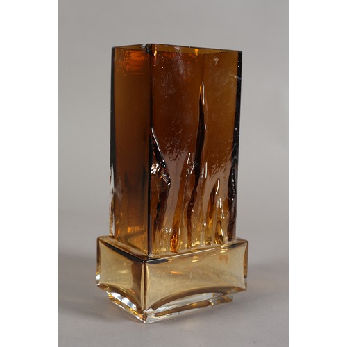 50 - Eino Winni for Jumela Humppila, Finland, amber glass chimney vase, etched signature to base (chip to... 