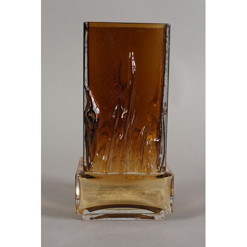 50 - Eino Winni for Jumela Humppila, Finland, amber glass chimney vase, etched signature to base (chip to... 