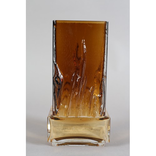 50 - Eino Winni for Jumela Humppila, Finland, amber glass chimney vase, etched signature to base (chip to... 