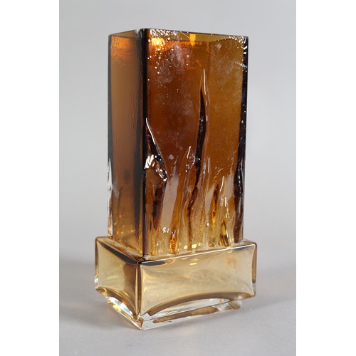 50 - Eino Winni for Jumela Humppila, Finland, amber glass chimney vase, etched signature to base (chip to... 