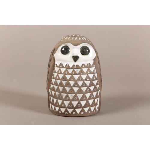 9 - Mari Simmulson for Upsala-Ekeby, Sweden, Owl, stoneware with white and black glaze, impressed mark t... 