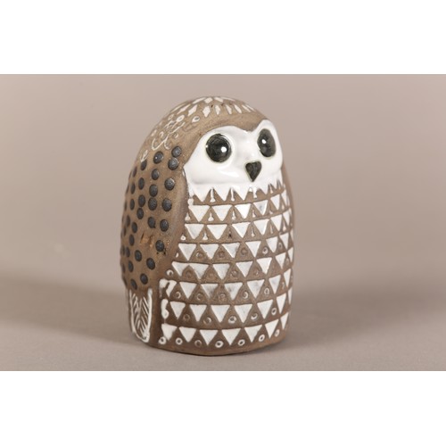 9 - Mari Simmulson for Upsala-Ekeby, Sweden, Owl, stoneware with white and black glaze, impressed mark t... 