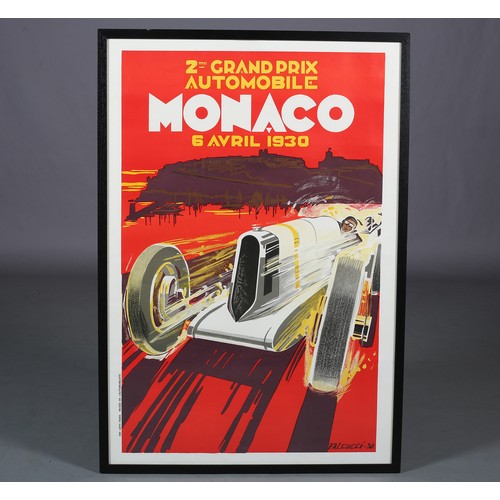 14 - After Falcucci, '2me Grand Prix Automobile Monaco 8 Avril 1930', colour lithograph reproduction post... 