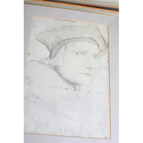 74 - After Hans Holbein the Younger, a set of eight monochrome prints from portraits held in the Royal Co... 