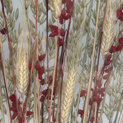 53 - Riccardo Marzi, Italy, Wheat, Oat and Red Bellflower design in acrylic, large centrepiece bowl, mark... 