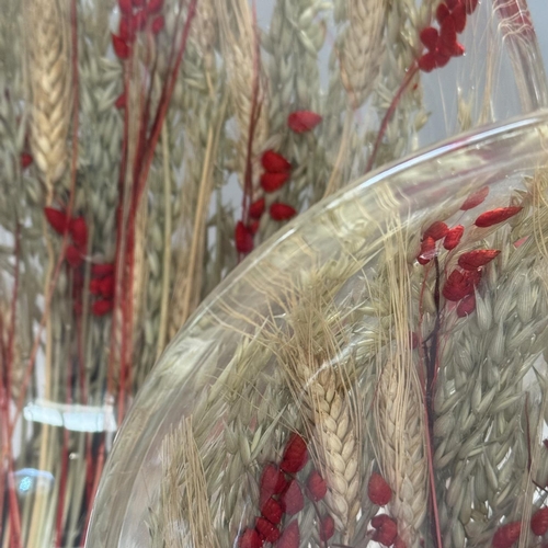 56 - Riccardo Marzi, Italy, Wheat, Oat and Red Bellflower design in acrylic, two circular bowls of gradua... 