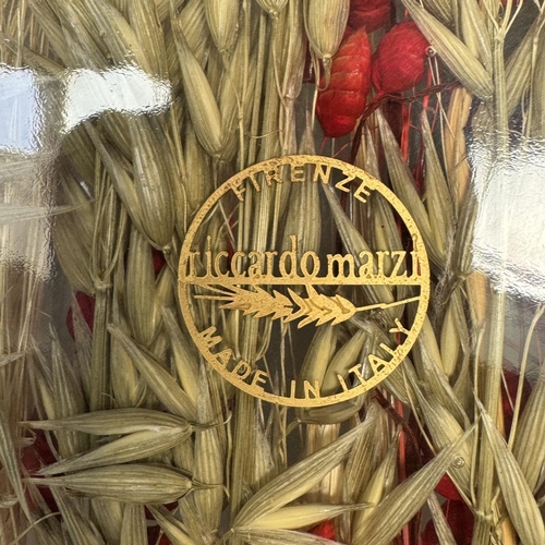 56 - Riccardo Marzi, Italy, Wheat, Oat and Red Bellflower design in acrylic, two circular bowls of gradua... 