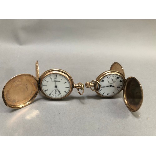 219B - A late 19th century pocket watch by American Walthem Watch Company in rolled gold foliate engraved h... 