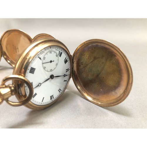 219B - A late 19th century pocket watch by American Walthem Watch Company in rolled gold foliate engraved h... 