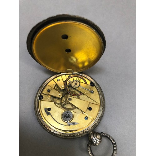 221B - A 19th century pocket watch by Aiguilles in a silver consular case no.32440, Swiss cylinder movement... 